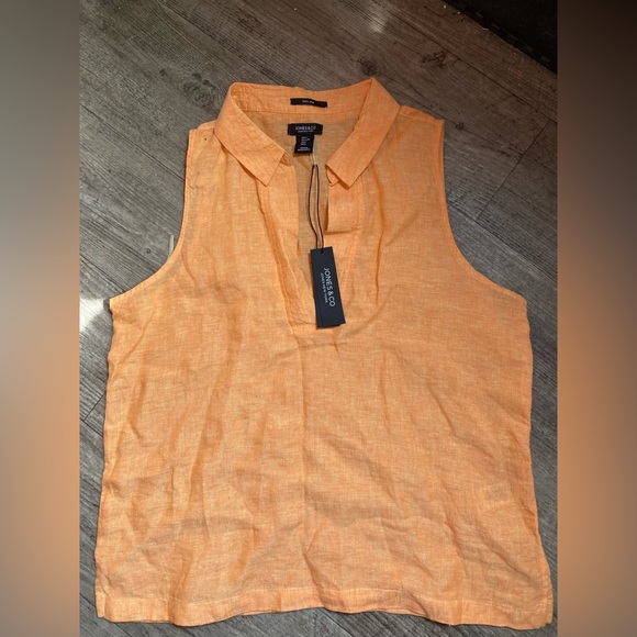 New Jones&co shirt women’s 100% linen color orange and size L - Picture 1 of 5